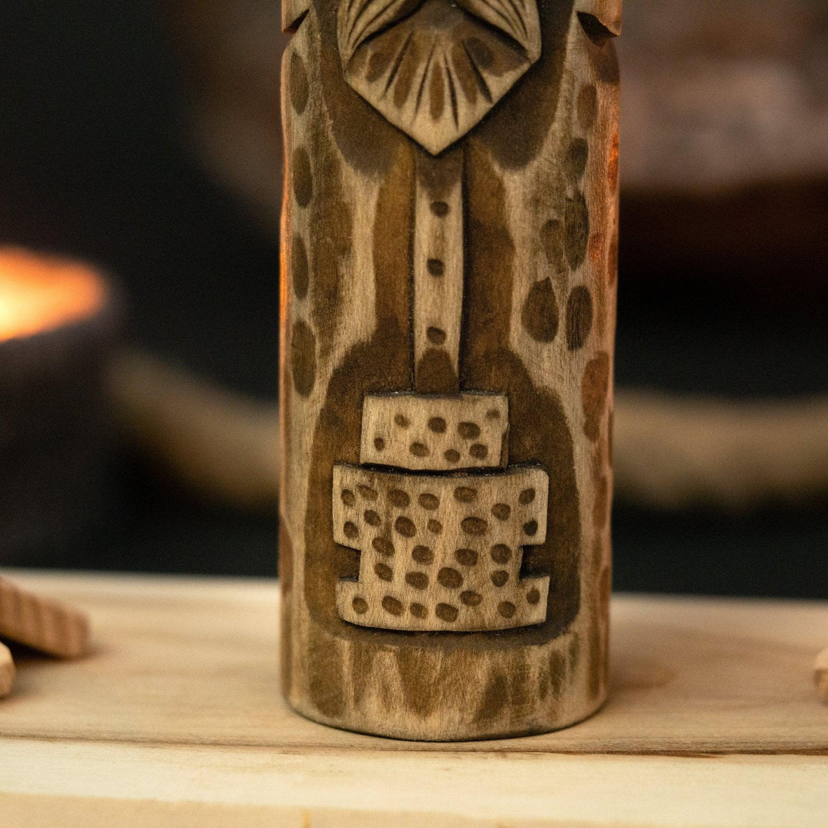 Thor Wooden Figurine – 14 cm (5.7 inches) Hand-Carved Norse God of Thunder and Strength