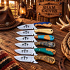 Three Cross D2 Cowboy Skinning Knife Set – Six Mixed Handles