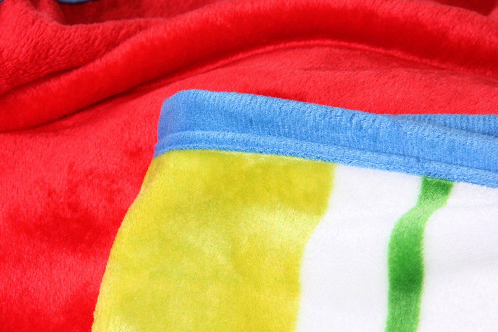 DaDa Bedding Colorful Striped Rainbow Reversible Plush Luxe Flannel Fleece Throw Blanket (XY9867)