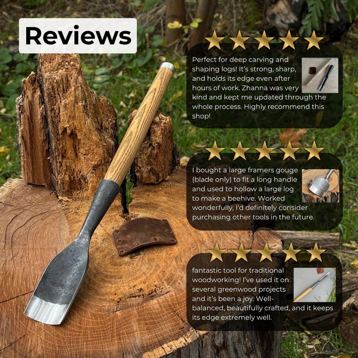 Timber Framing Rounded Chisel, 20 - 100 mm (0.8 - 3.9 inches)