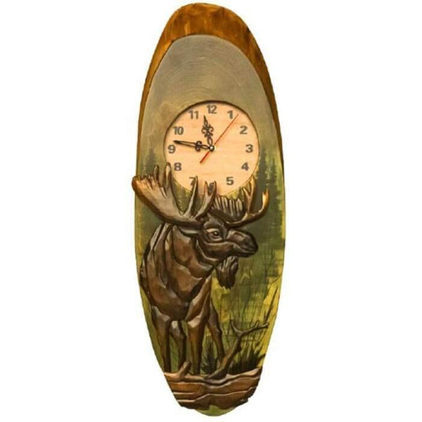 Timberland Moose Hand Carved Clock - Gifts for You 'n Me