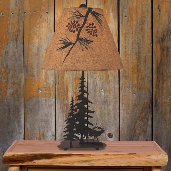 Timbers Elk Metal Art Table Lamp - Gifts for You 'n Me