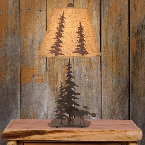 Timbers Moose Metal Art Table Lamp - Gifts for You 'n Me