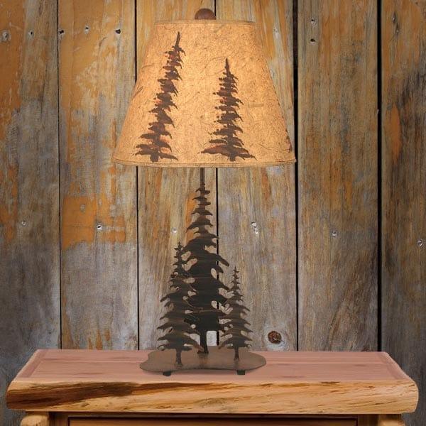 Timbers Pines Metal Art Table Lamp - Gifts for You 'n Me