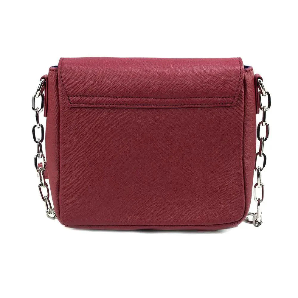 Compact Leather Crossbody Handbag - Cabernet