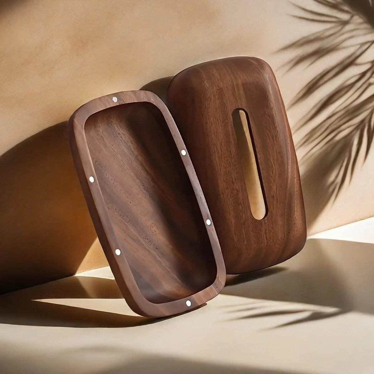 Tissue Box - Modern Walnut Wooden Rectangular