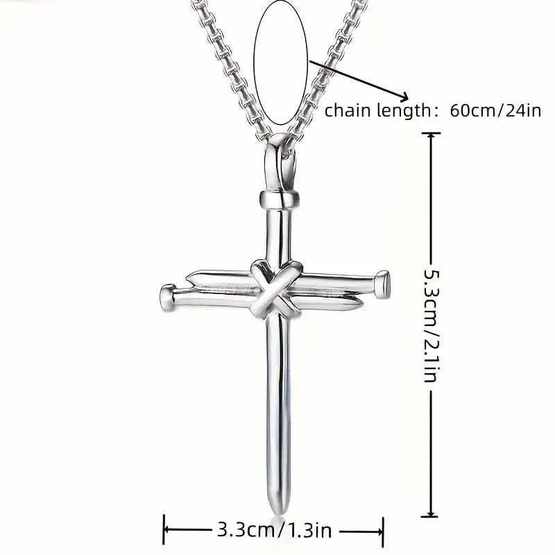 Titanium Steel Casting Steel Nails Cross Men's Pendant Punk Style