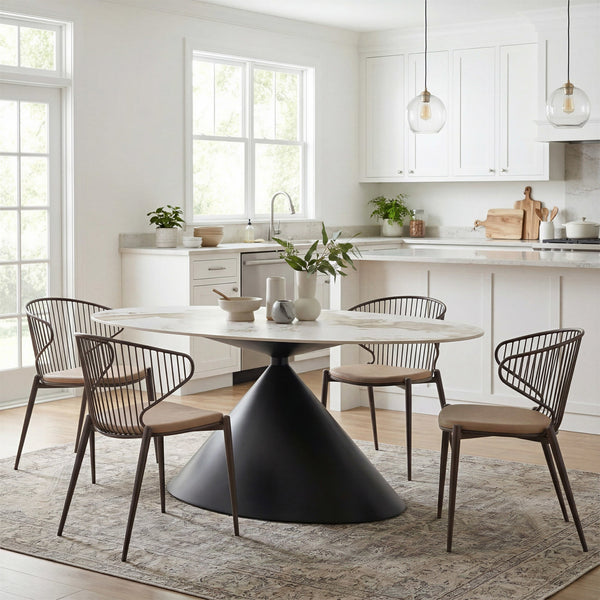 Silues Dining Chair (Set of 2) Taupe & Brown