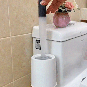 Toilet Brush with Toilet Cleaner Dispenser Easily Clean Dead Corner Bathroom Cleaning Accessories Toilet Brush With Holder Set Toilet Bowl Cleaner Brush With Soap Dispense