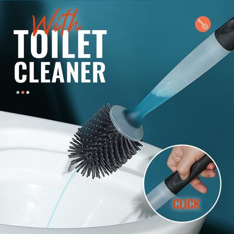 Toilet Brush with Toilet Cleaner Dispenser Easily Clean Dead Corner Bathroom Cleaning Accessories Toilet Brush With Holder Set Toilet Bowl Cleaner Brush With Soap Dispense