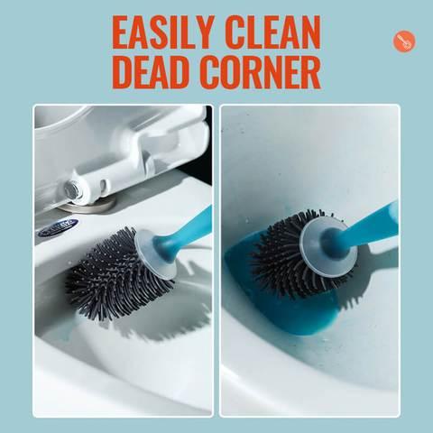Toilet Brush with Toilet Cleaner Dispenser Easily Clean Dead Corner Bathroom Cleaning Accessories Toilet Brush With Holder Set Toilet Bowl Cleaner Brush With Soap Dispense