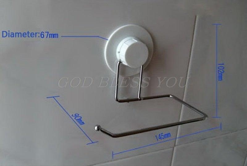Toilet Paper Holder Bathroom Suction Hanger Tissue Rack Kitchen Towel Hook Powerful Vacuum Suction Cup Toilet Paper Roll Holder Wall Mount Towel Tissue Rack For Bathroom And Kitchen-Drill Free