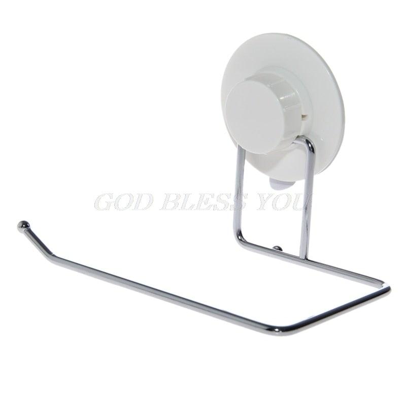 Toilet Paper Holder Bathroom Suction Hanger Tissue Rack Kitchen Towel Hook Powerful Vacuum Suction Cup Toilet Paper Roll Holder Wall Mount Towel Tissue Rack For Bathroom And Kitchen-Drill Free