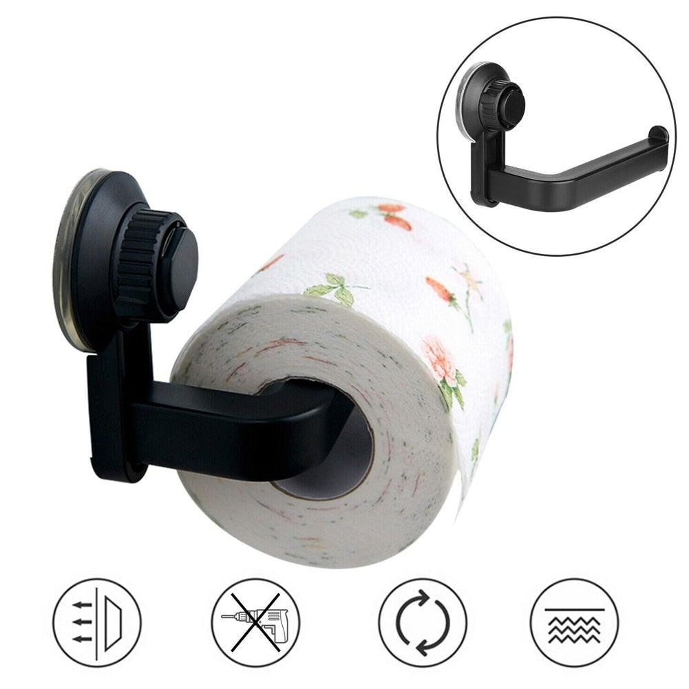 Toilet Paper Holder Super Storage Suction Cup Wall Mount Removable Rack Suction Cup Toilet Paper Holder  Wall Mount Plastic Tissue Roll Dispenser For Bathroom And Kitchen
