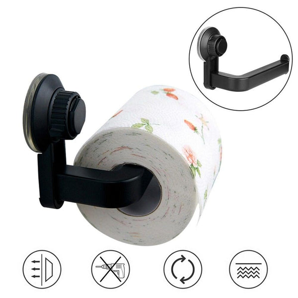 Toilet Paper Holder Super Storage Suction Cup Wall Mount Removable Rack Suction Cup Toilet Paper Holder  Wall Mount Plastic Tissue Roll Dispenser For Bathroom And Kitchen