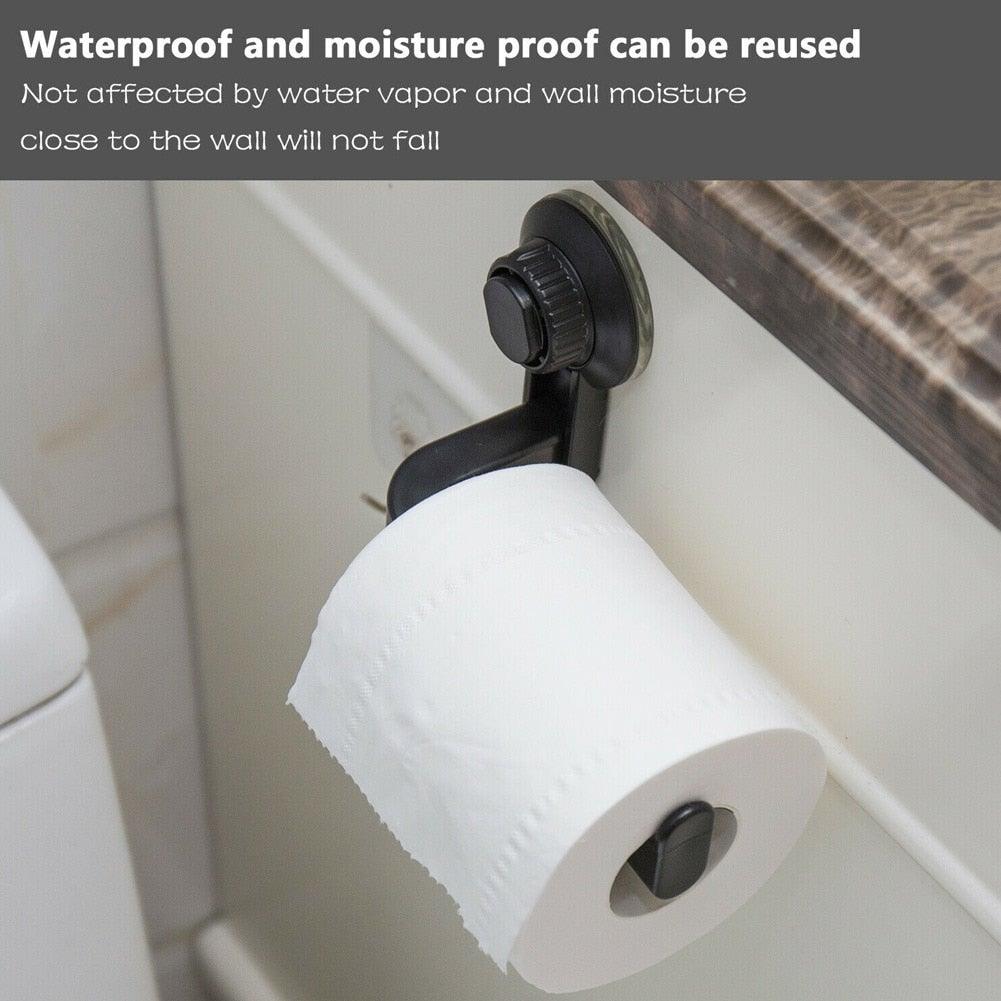 Toilet Paper Holder Super Storage Suction Cup Wall Mount Removable Rack Suction Cup Toilet Paper Holder  Wall Mount Plastic Tissue Roll Dispenser For Bathroom And Kitchen