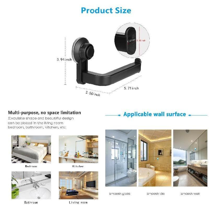 Toilet Paper Holder Super Storage Suction Cup Wall Mount Removable Rack Suction Cup Toilet Paper Holder  Wall Mount Plastic Tissue Roll Dispenser For Bathroom And Kitchen