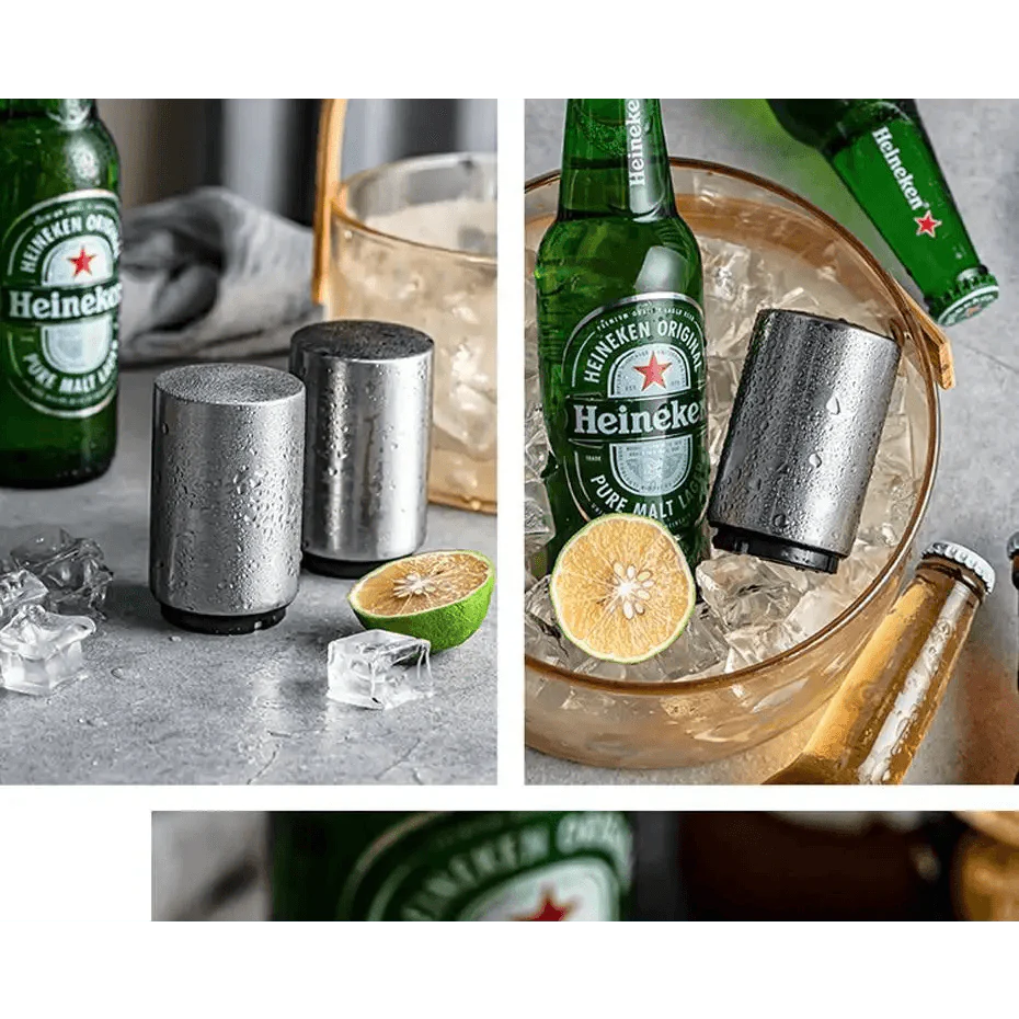Automatic Beer Bottle Opener Magnet Beer Opener Stainless Steel Push Down Opener Wine Beer Soda Cap Opener Kitchen Accessories