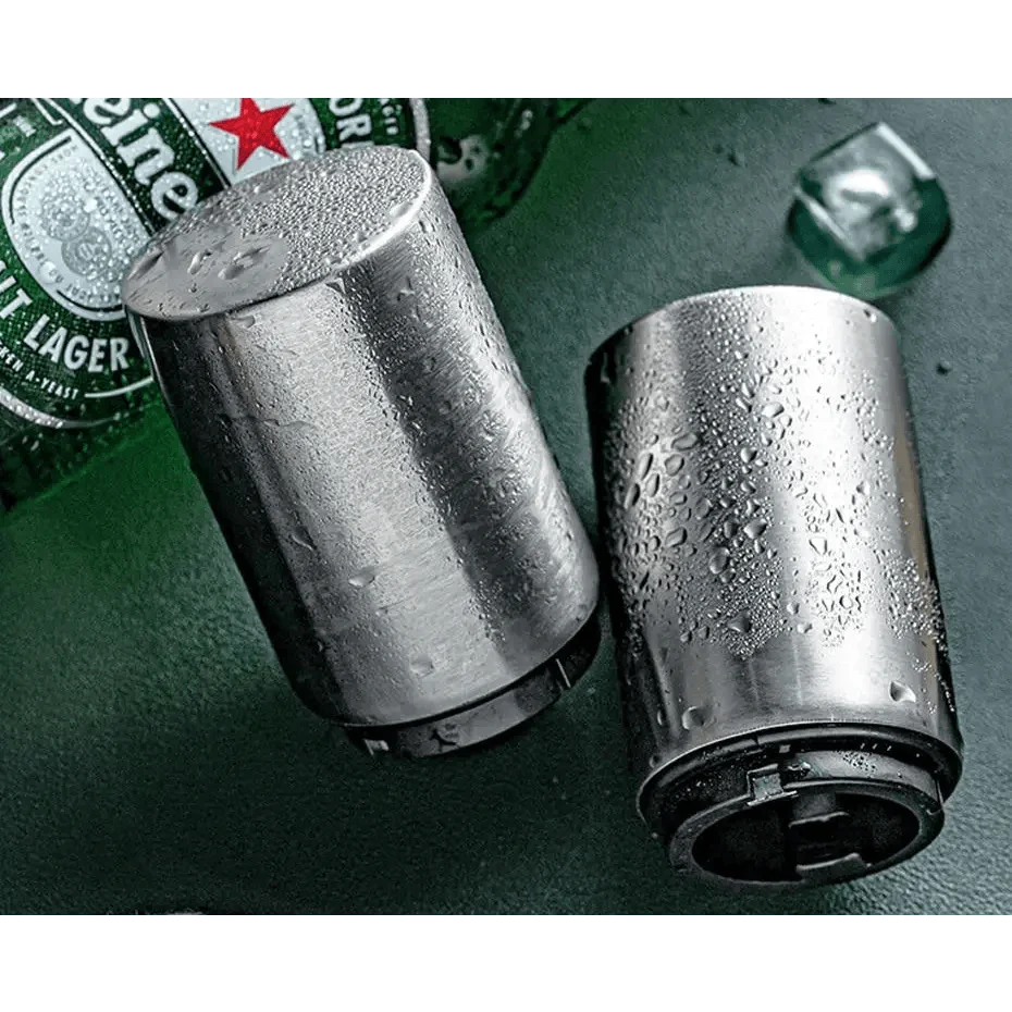 Automatic Beer Bottle Opener Magnet Beer Opener Stainless Steel Push Down Opener Wine Beer Soda Cap Opener Kitchen Accessories