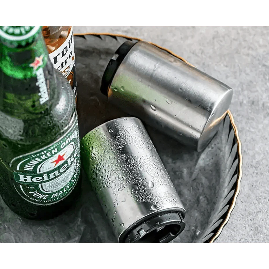 Automatic Beer Bottle Opener Magnet Beer Opener Stainless Steel Push Down Opener Wine Beer Soda Cap Opener Kitchen Accessories