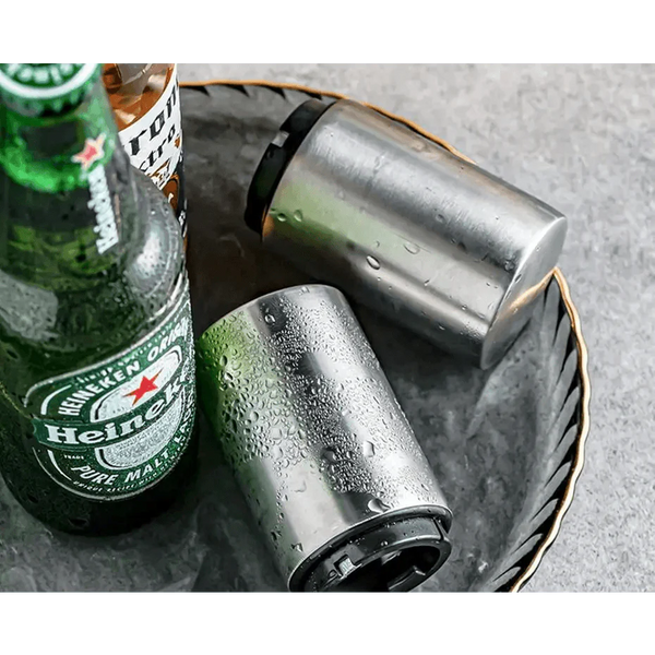 Automatic Beer Bottle Opener Magnet Beer Opener Stainless Steel Push Down Opener Wine Beer Soda Cap Opener Kitchen Accessories