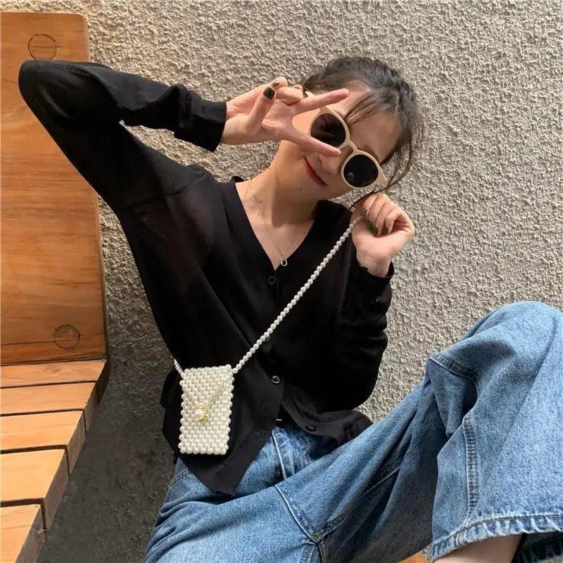 Cardigan For Women Long Sleeve Cardigan Summer Cropped Cardigan Knitted V neck Thin Ice Silk Sweaters Sunscreen Shirt Tops