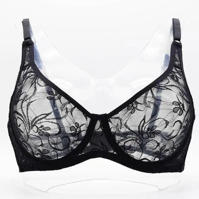 Plus Size Lace Bras For Women Underwired Bralette Womens Underwear Delicate Embroidery Lingerie Brassiere