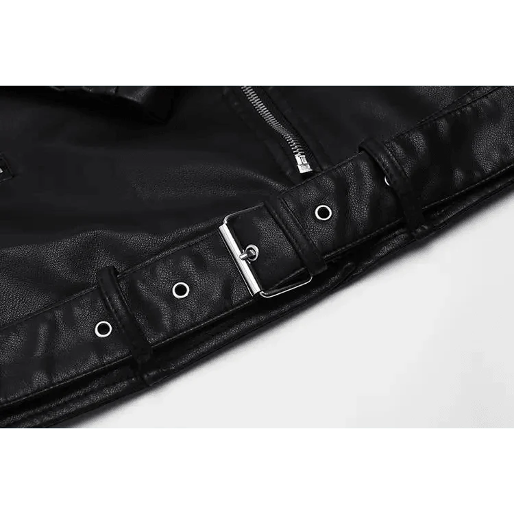 PU Faux Leather Jacket Women Loose Sashes Casual Biker Jackets Outwear Female Tops BF Style Black Leather Jacket Coat