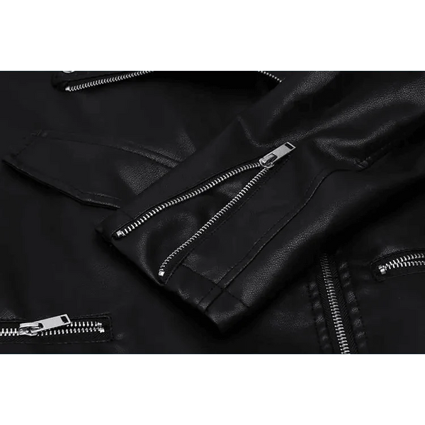 PU Faux Leather Jacket Women Loose Sashes Casual Biker Jackets Outwear Female Tops BF Style Black Leather Jacket Coat