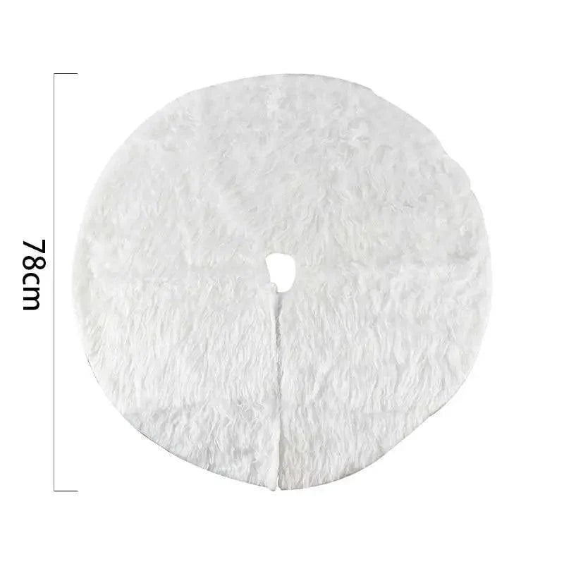 White Christmas Tree Skirt Plush Faux Fur Xmas Tree Carpet Merry Christmas Tree Decorations Ornament New Year Home Decor