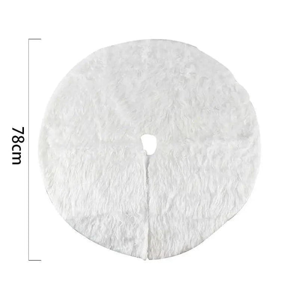 White Christmas Tree Skirt Plush Faux Fur Xmas Tree Carpet Merry Christmas Tree Decorations Ornament New Year Home Decor