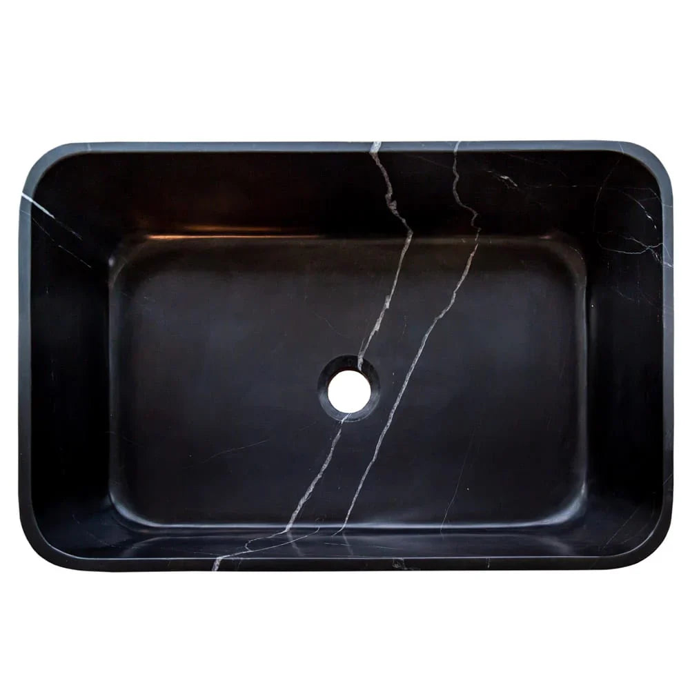 Toros Black Marble Above Vanity Rectangular Bathroom Sink Polished (W)13.5
