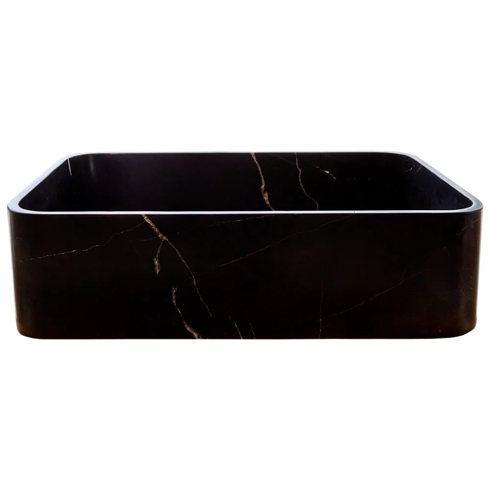 Toros Black Marble Above Vanity Rectangular Bathroom Sink Polished (W)13.5