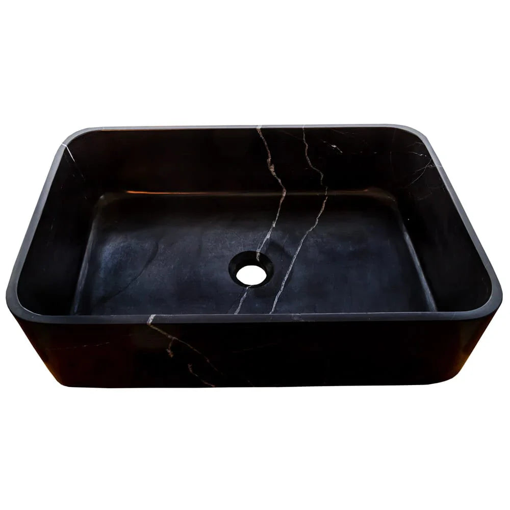 Toros Black Marble Above Vanity Rectangular Bathroom Sink Polished (W)13.5