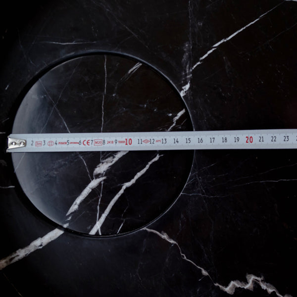 Toros Black Natural Stone Marble Artistic Vessel Sink Polished (D)17.5