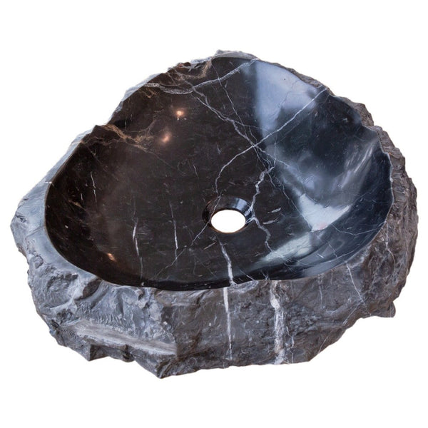 Toros Black Marble Natural Stone Vessel Sink (W)31