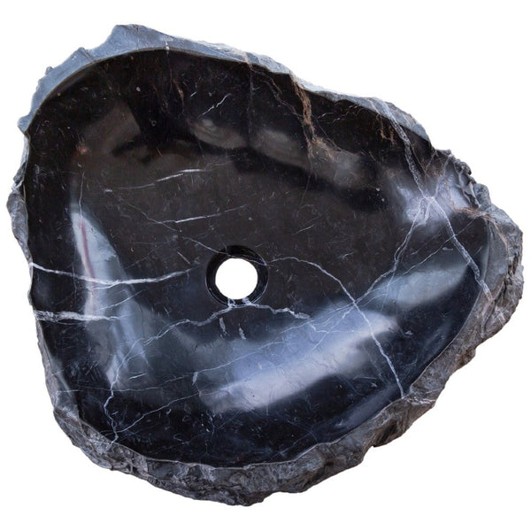 Toros Black Marble Natural Stone Vessel Sink (W)17