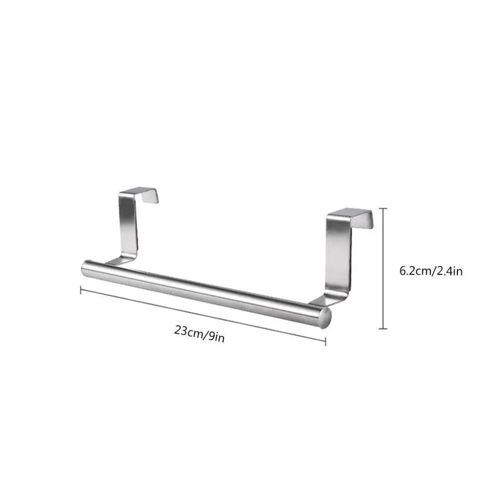 Towel Rack Over Door Towel Bar Hanging Holder Stainless Steel Bathroom Kitchen Cabinet Towel Rag Rack Shelf Hanger Tool Gadget