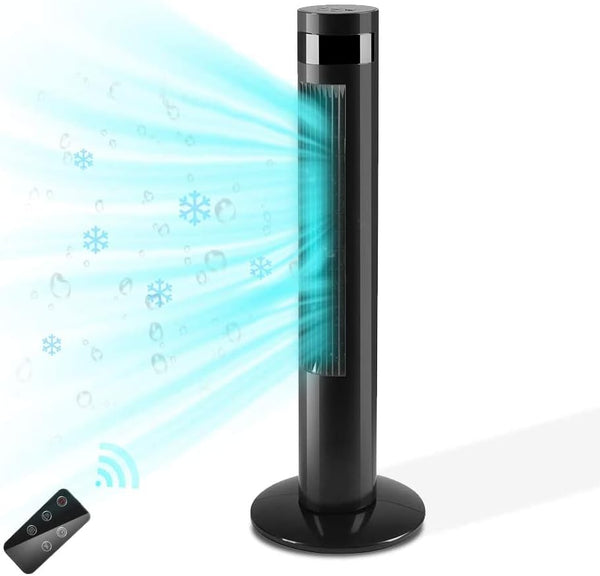 Tower Fan Portable Electric Oscillating Fan Quiet Cooling Remote Control Standing Bladeless Floor Fans 3 Speeds Wind Modes Timer Kismile