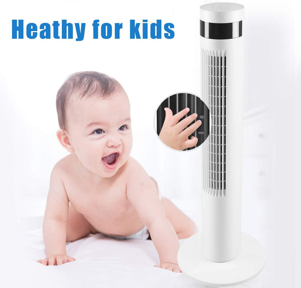Tower Fan Portable Electric Oscillating Fan Quiet Cooling Remote Control Standing Bladeless Floor Fans 3 Speeds Wind Modes Timer Kismile