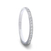 EMILIA Flat Polished Titanium Women's Eternity Wedding Ring With Lab-Created White Diamonds Setting - 2mm - 2mm / 2.50