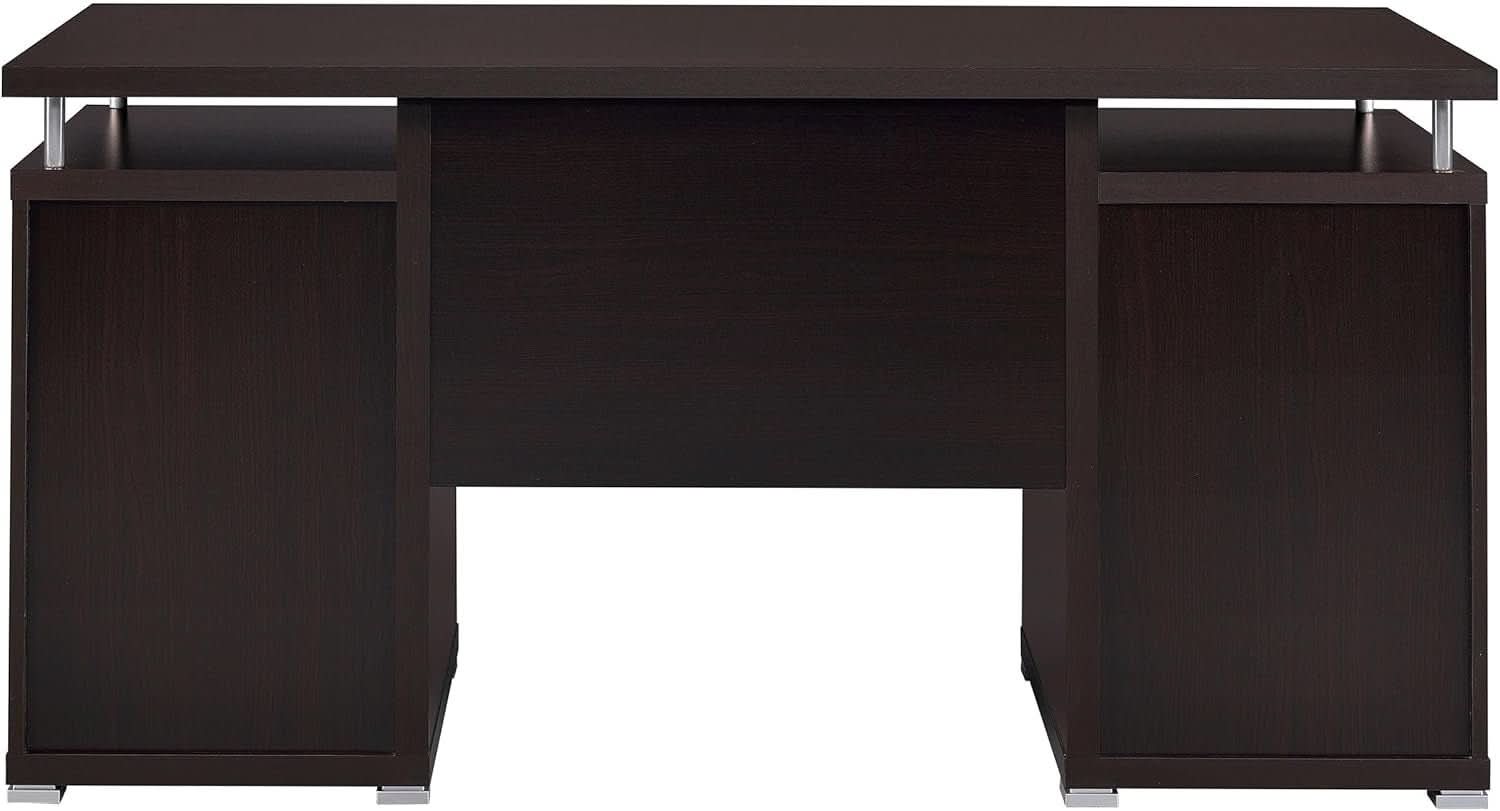 55 Inch Modern Wood Desk With 2 Drawers For Home Office