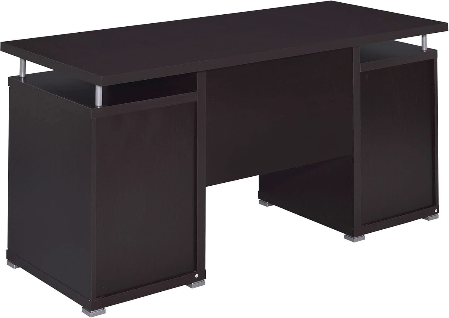 55 Inch Modern Wood Desk With 2 Drawers For Home Office