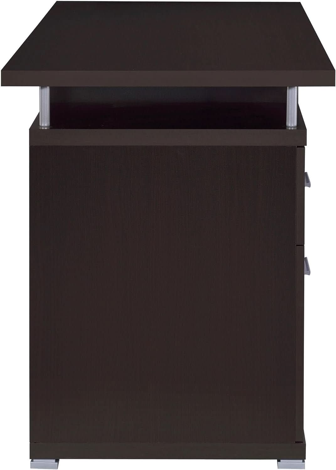 55 Inch Modern Wood Desk With 2 Drawers For Home Office