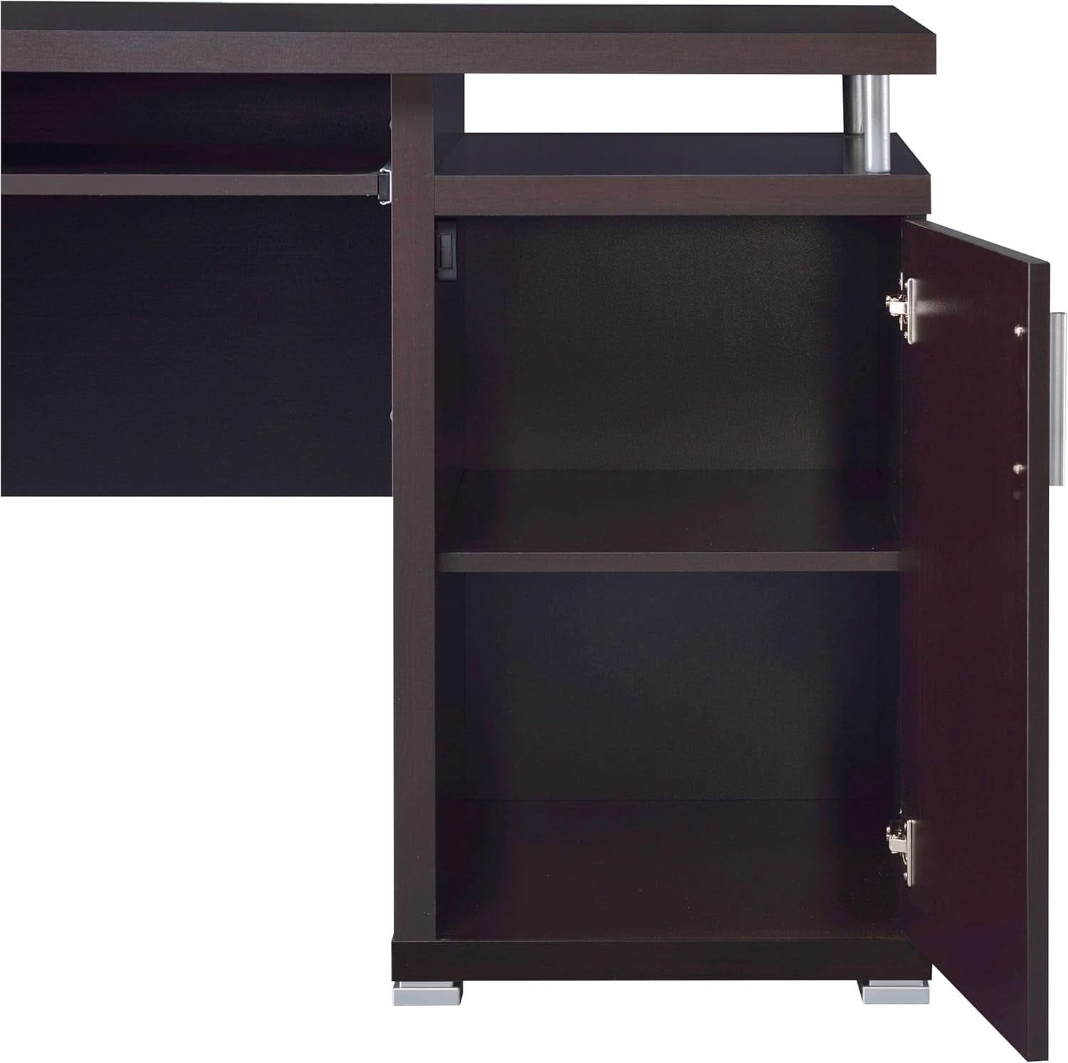 55 Inch Modern Wood Desk With 2 Drawers For Home Office