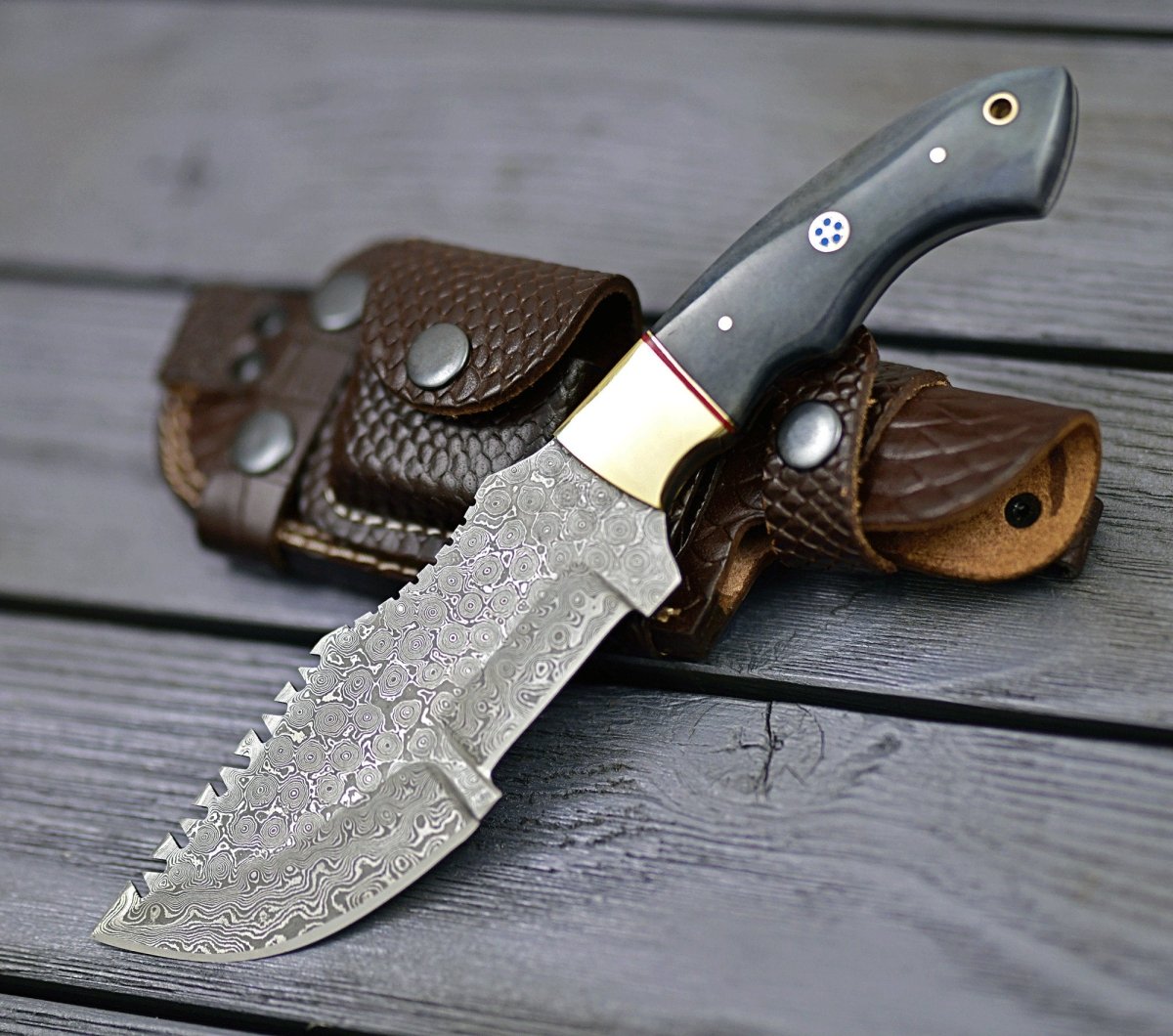 TrailMaster Tracker Knife with Brass & Bone Handle