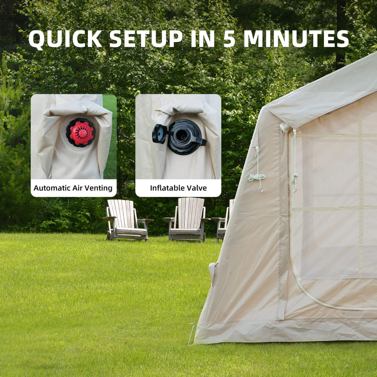 4-Season Outdoor Inflatable Blow Up Camping Tent With Air Pump [4-6 People] (SAK46821)