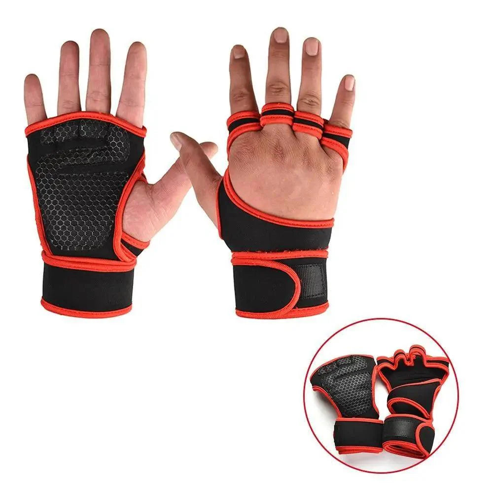 Training Weight Lifting Unisex Gloves Fitness Sports Body Building Gymnastics Grips Gym Hand Palm Wrist Protector Gloves