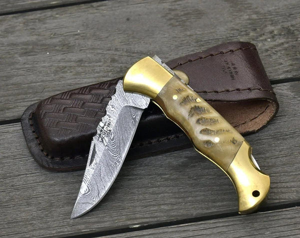 Tranquility Pocket Knife with Ram Horn Handle - Gifts for You 'n Me