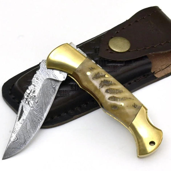 Tranquility Pocket Knife with Ram Horn Handle - Gifts for You 'n Me